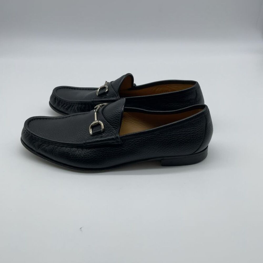 Gucci Gucci Men’s Horsebit Loafers - Black Pebbled Leather - Made in Italy - Picture 4 of 9